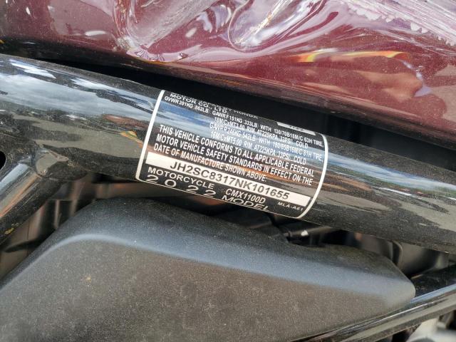 2022 HONDA CMX1100 D - JH2SC8317NK101655