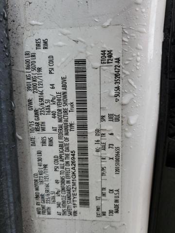 2016 Ford Transit T-150 VIN: 1FTYE1ZM1GKA26945 Lot: 58144164