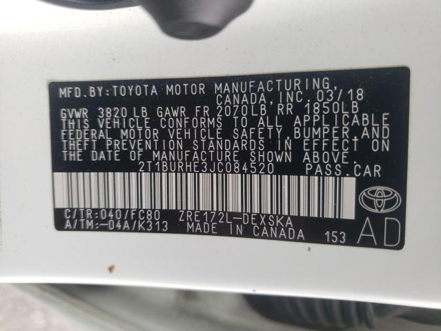 2018 TOYOTA COROLLA L - 2T1BURHE3JC084520