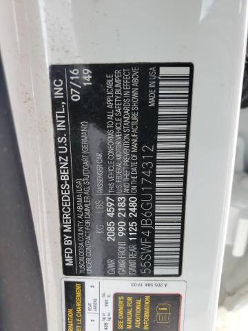 2016 Mercedes-Benz C 300 VIN: 55SWF4JB6GU174312 Lot: 56921104