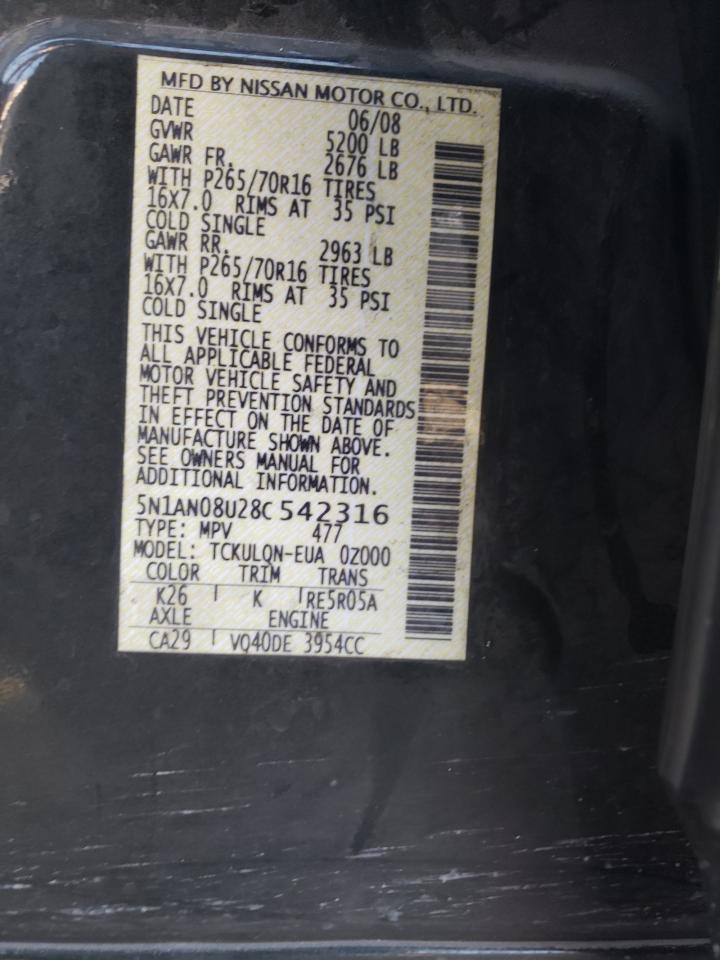 5N1AN08U28C542316 2008 Nissan Xterra Off Road