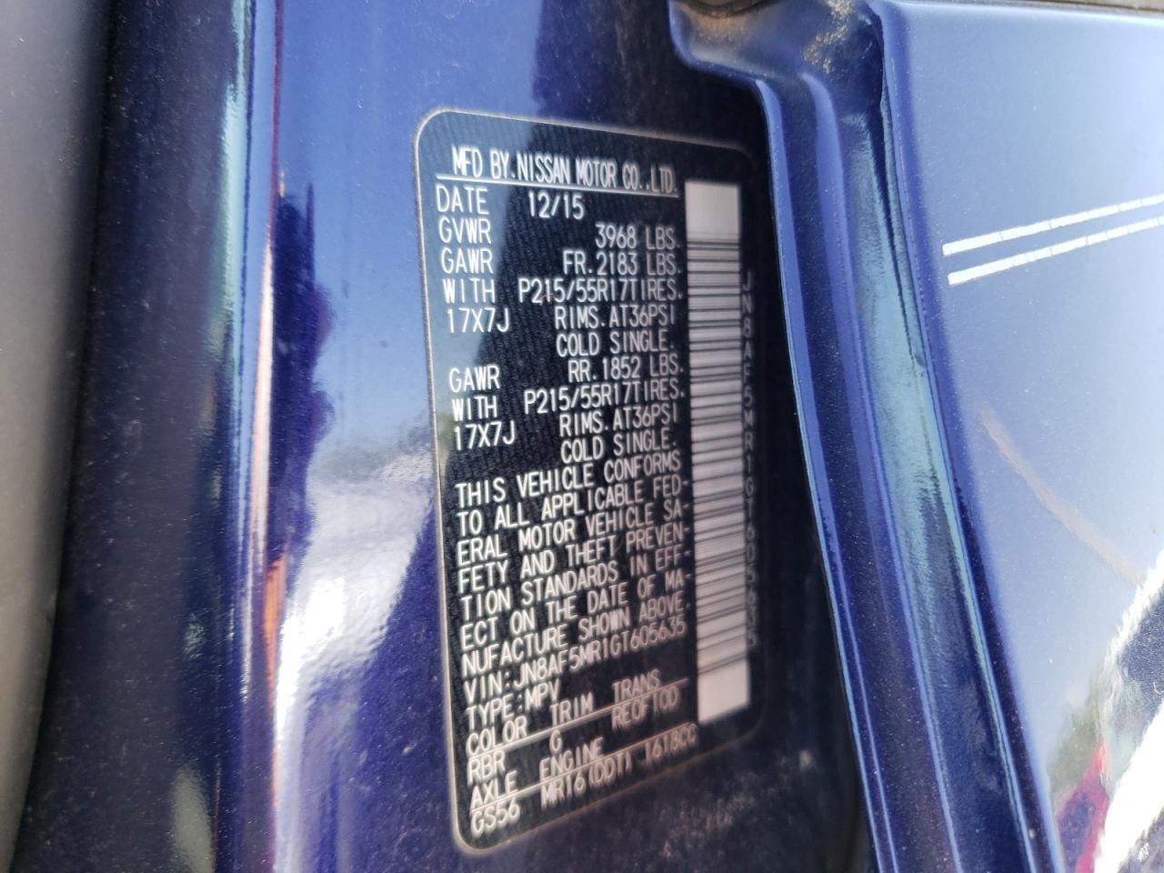 JN8AF5MR1GT605635 2016 Nissan Juke S