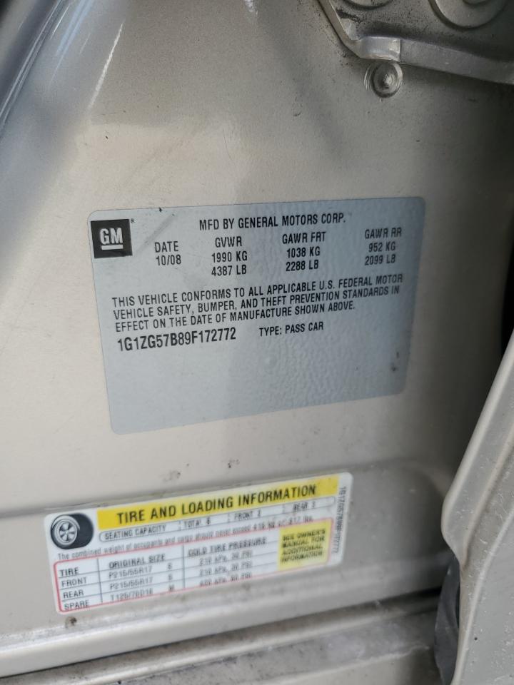 1G1ZG57B89F172772 2009 Chevrolet Malibu Ls