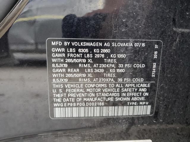 2016 VOLKSWAGEN TOUAREG TD WVGEP9BP0GD002166