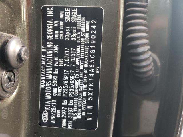 2012 Kia Sorento Base VIN: 5XYKT4A65CG190242 Lot: 58108944