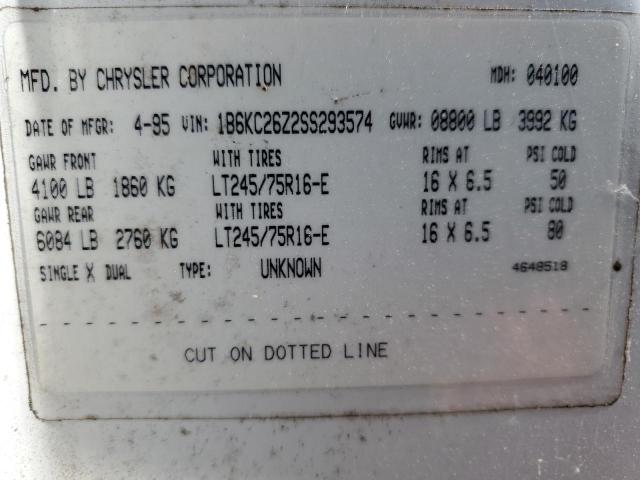 1995 Dodge Ram 2500 VIN: 1B6KC26Z2SS293574 Lot: 59793524