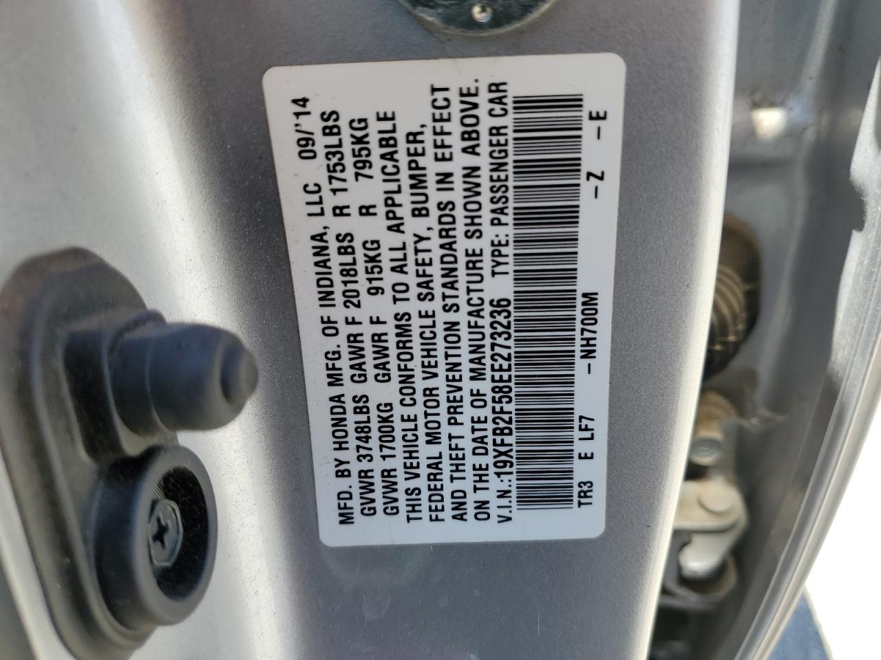 19XFB2F58EE273236 2014 Honda Civic Lx