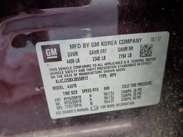 2018 Buick Encore Sport Touring VIN: KL4CJ2SBXJB558913 Lot: 60358334