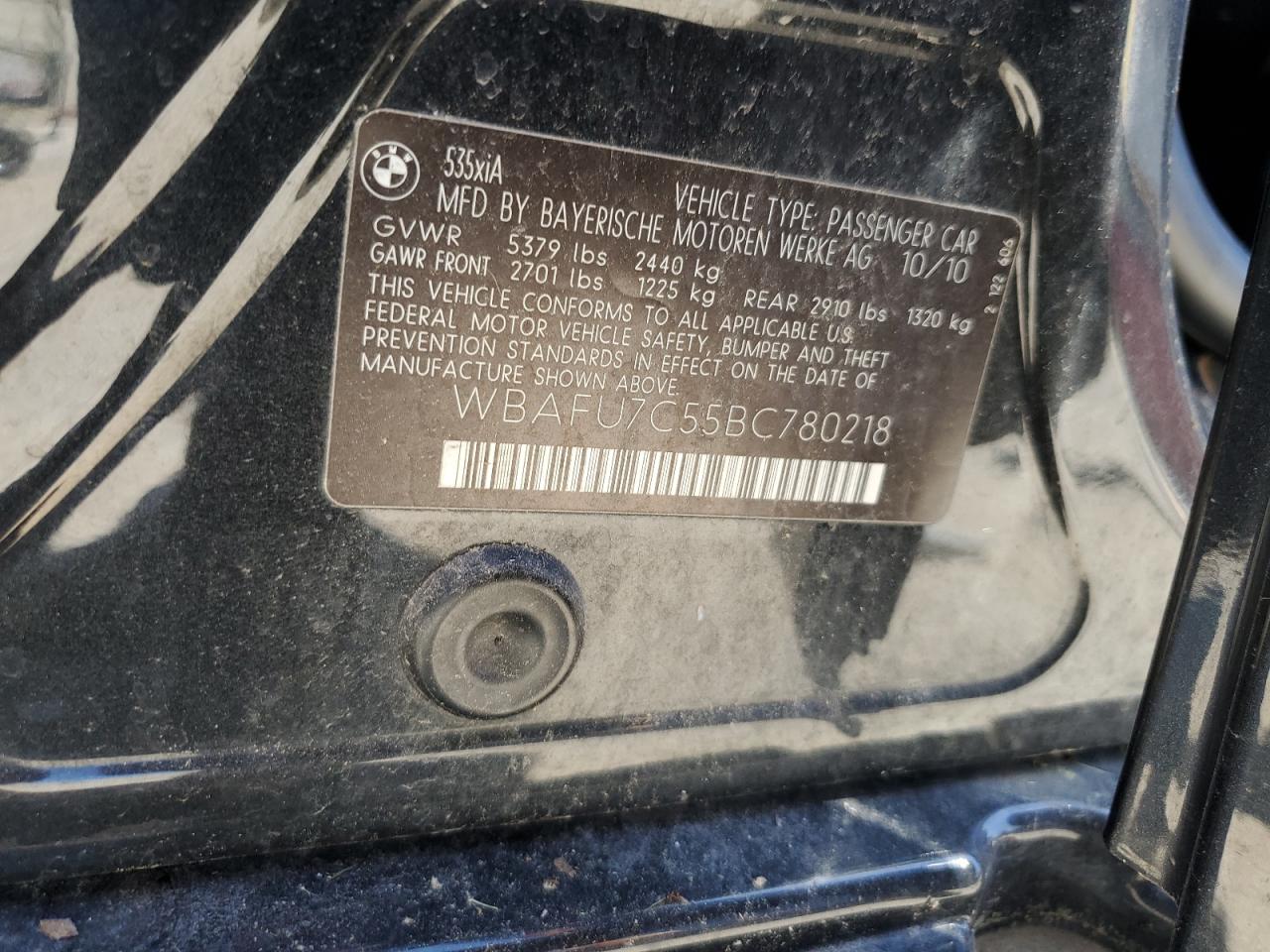 WBAFU7C55BC780218 2011 BMW 535 Xi