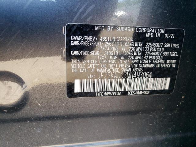 2021 SUBARU FORESTER JF2SKADC3MH493064