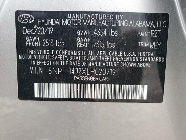2020 Hyundai Sonata Limited VIN: 5NPEH4J2XLH020219 Lot: 59336574