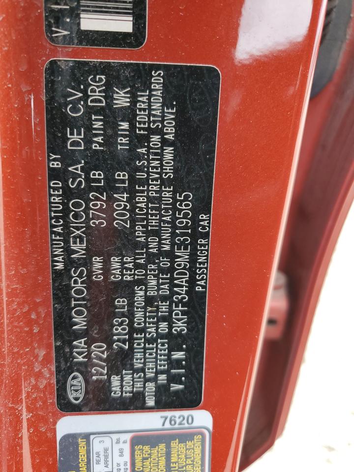 3KPF34AD9ME319565 2021 Kia Forte Gt Line