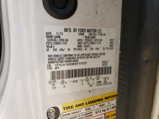 2014 Ford Expedition El Limited VIN: 1FMJK1K53EEF17070 Lot: 54728124