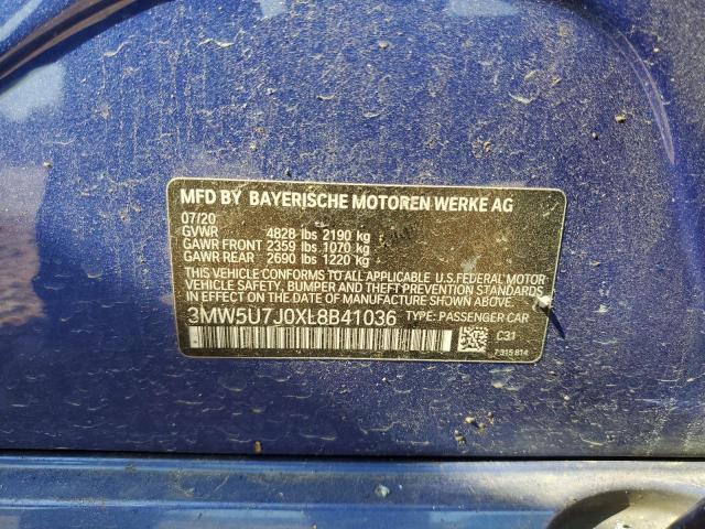 3MW5U7J0XL8B41036 2020 BMW M340I