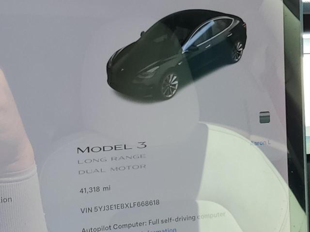 2020 Tesla Model 3 VIN: 5YJ3E1EBXLF668618 Lot: 61133444