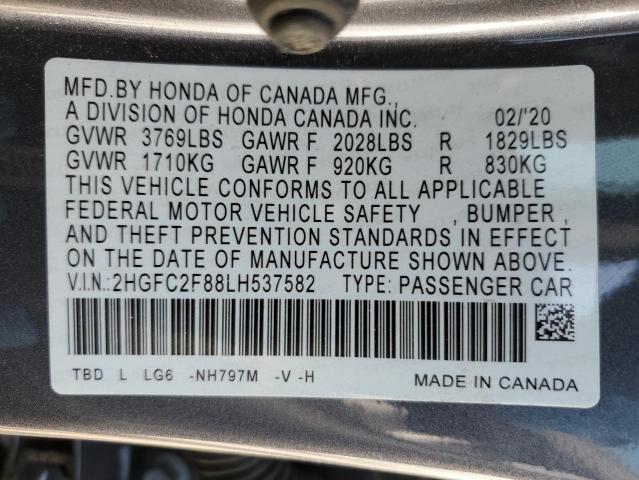 2HGFC2F88LH537582 2020 HONDA CIVIC - Image 12