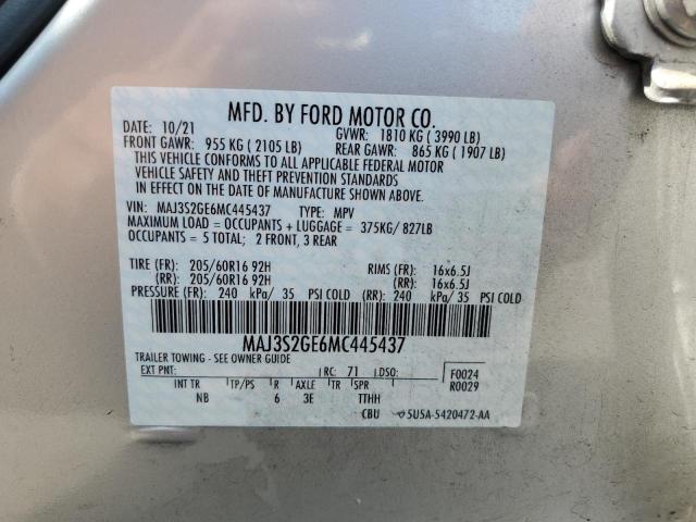 2021 Ford Ecosport Se VIN: MAJ3S2GE6MC445437 Lot: 58065844
