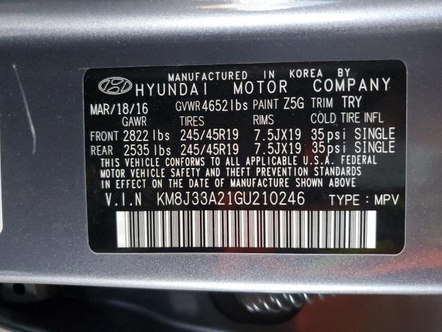 2016 Hyundai Tucson Limited VIN: KM8J33A21GU210246 Lot: 58313374