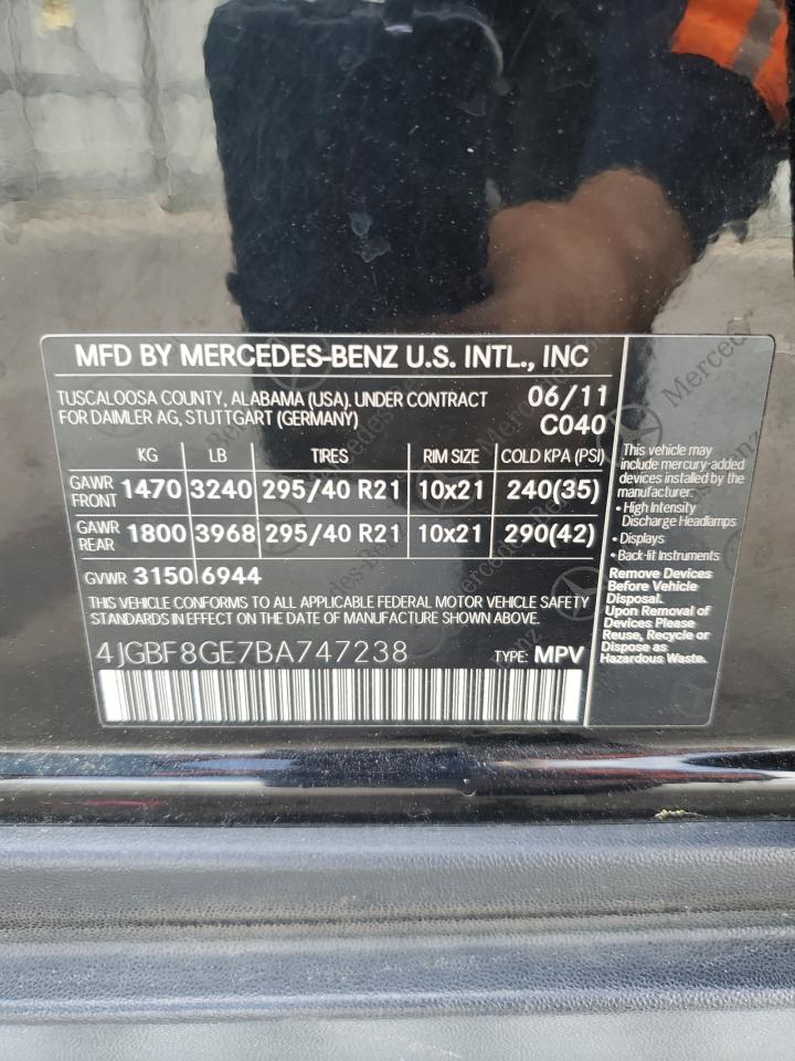 4JGBF8GE7BA747238 2011 Mercedes-Benz Gl 550 4Matic