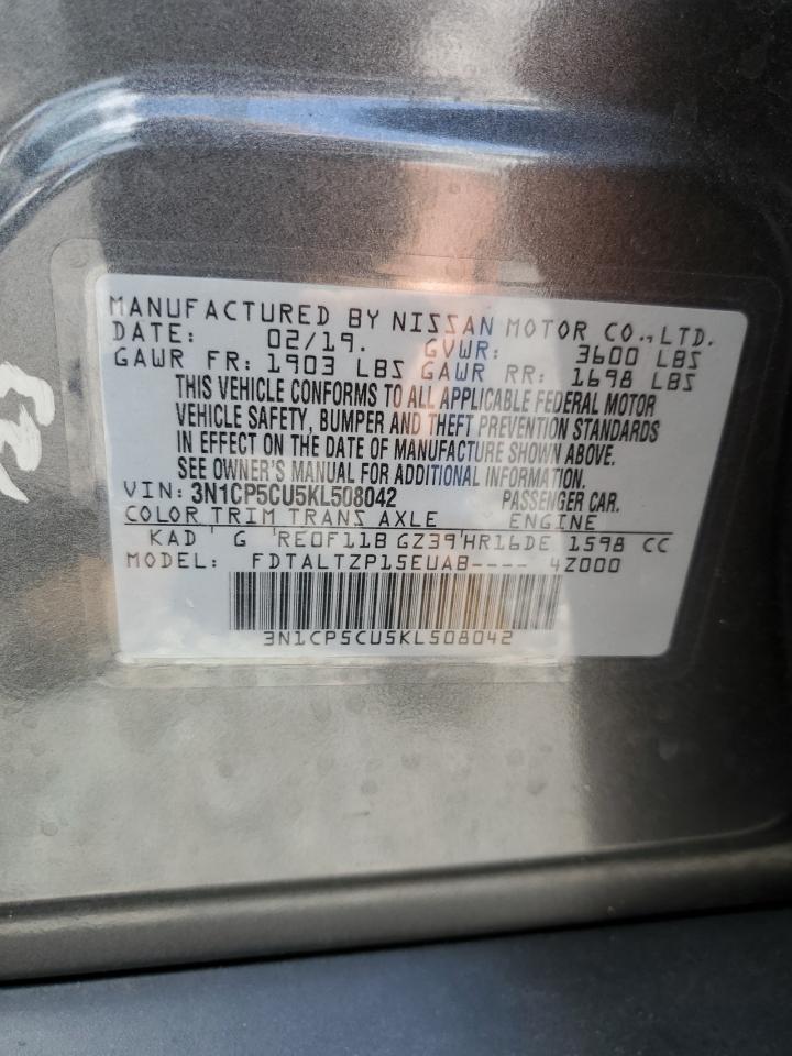 3N1CP5CU5KL508042 2019 Nissan Kicks S