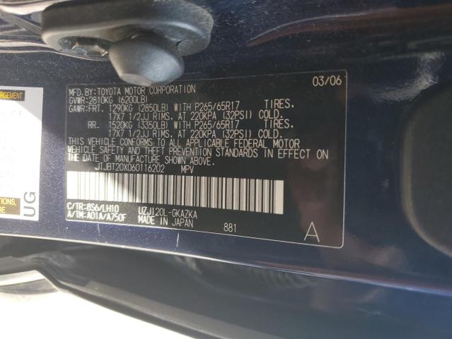 2006 Lexus Gx 470 VIN: JTJBT20X060116202 Lot: 58034454