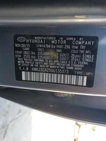 2016 Hyundai Tucson Limited VIN: KM8J3CA25GU135373 Lot: 57623034