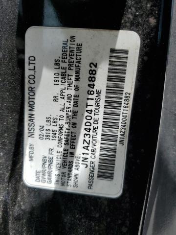 2004 Nissan 350Z Coupe VIN: JN1AZ34D04T164882 Lot: 58244954
