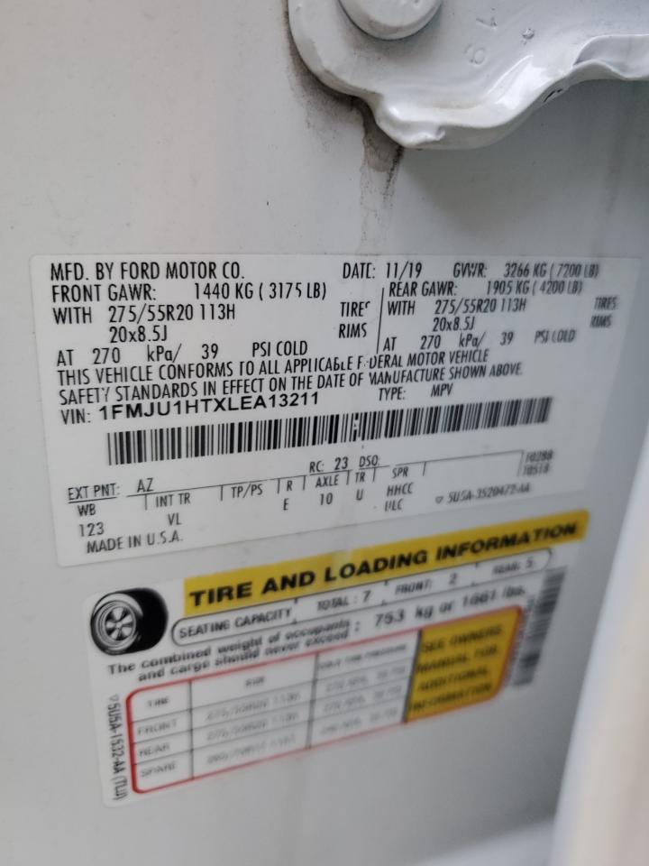 1FMJU1HTXLEA13211 2020 Ford Expedition Xlt