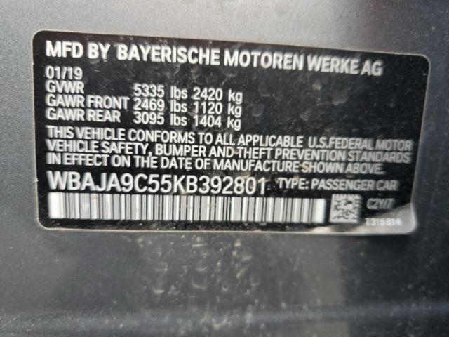 WBAJA9C55KB392801 2019 BMW 530E