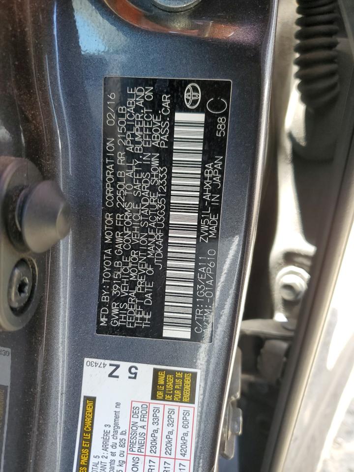 JTDKARFU3G3512333 2016 Toyota Prius