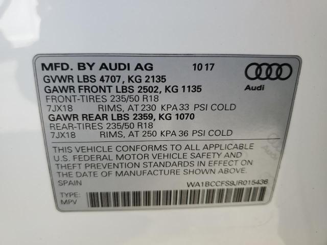 2018 Audi Q3 Premium VIN: WA1BCCFS9JR015436 Lot: 59914414