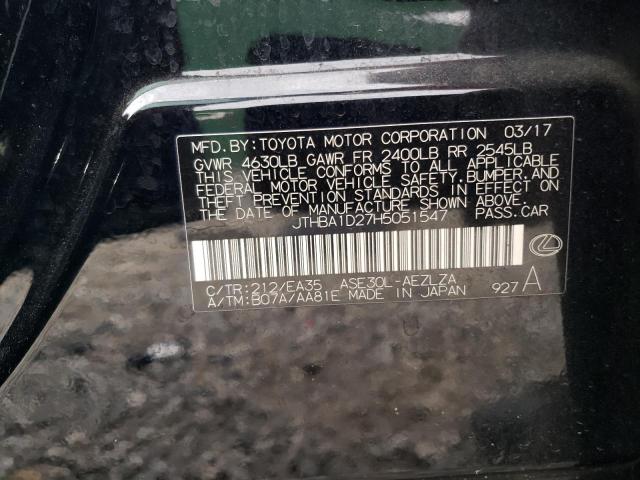 2017 Lexus Is 200T VIN: JTHBA1D27H5051547 Lot: 57558014