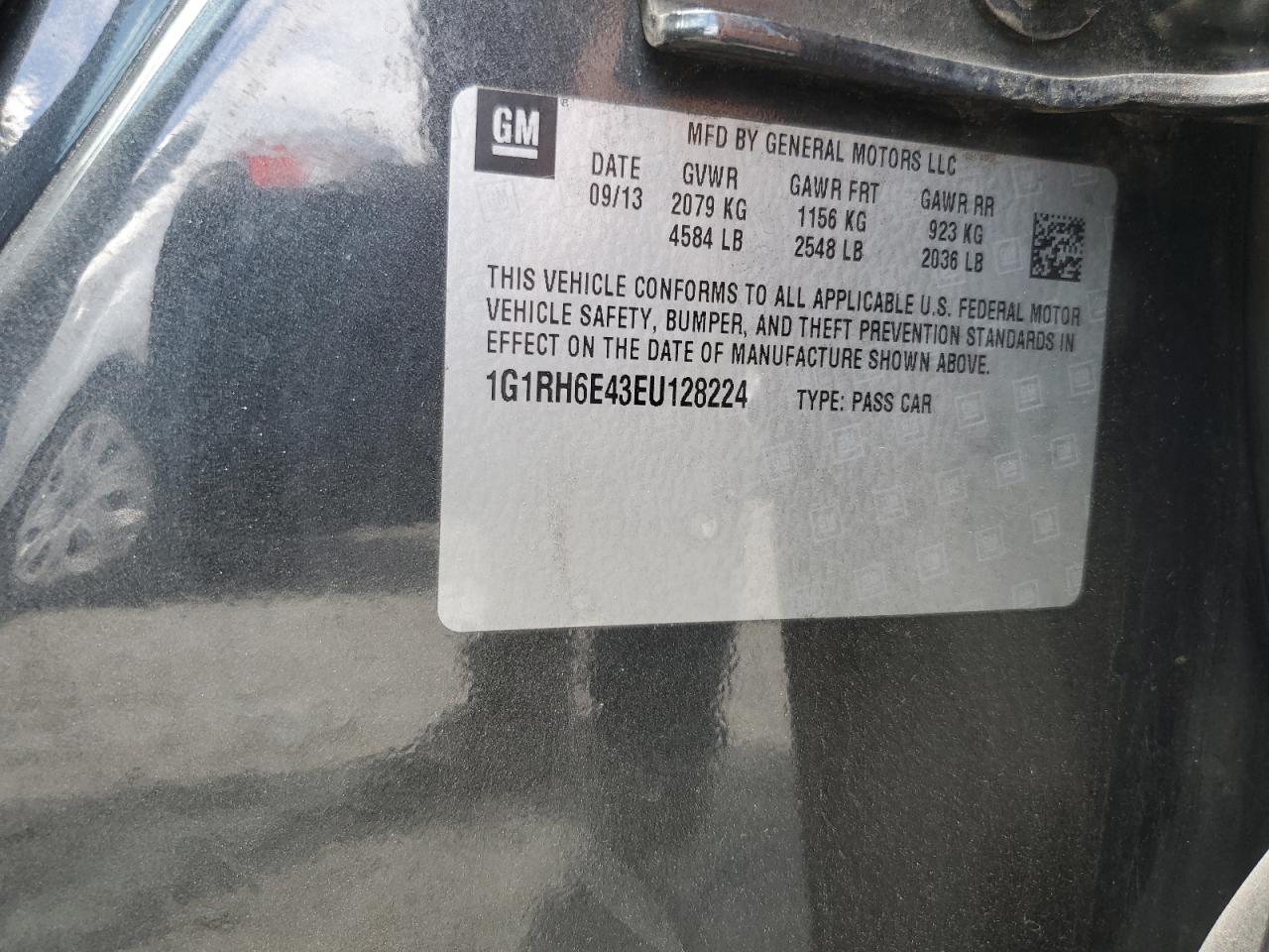 1G1RH6E43EU128224 2014 Chevrolet Volt