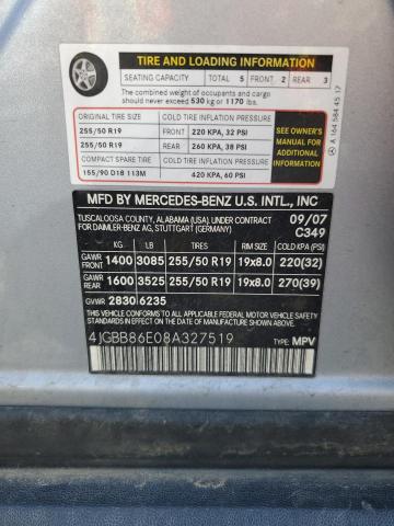 2008 Mercedes-Benz Ml 350 VIN: 4JGBB86E08A327519 Lot: 59376814
