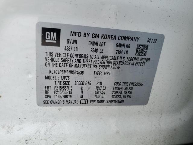 KL7CJPSM6NB524636 2022 CHEVROLET TRAX - Image 12