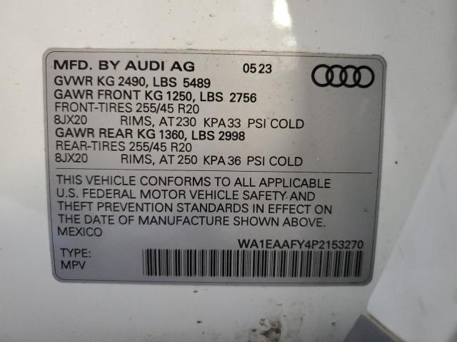 VIN WA1EAAFY4P2153270 2023 Audi Q5, Premium Plus 45 no.14