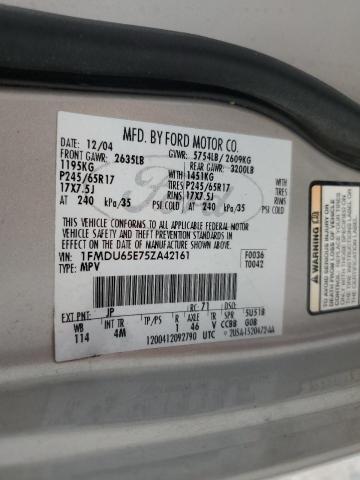 2005 Ford Explorer Limited VIN: 1FMDU65E75ZA42161 Lot: 59088554