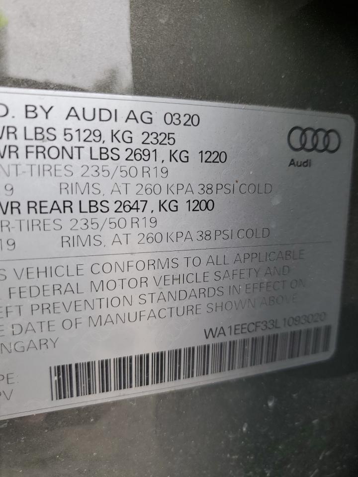 WA1EECF33L1093020 2020 Audi Q3 Premium Plus S-Line