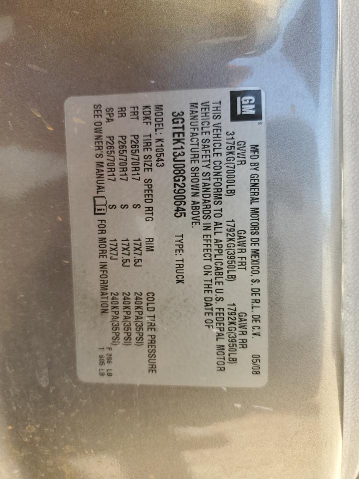 3GTEK13J08G290645 2008 GMC Sierra K1500