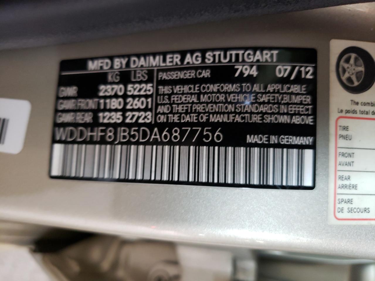 WDDHF8JB5DA687756 2013 Mercedes-Benz E 350 4Matic