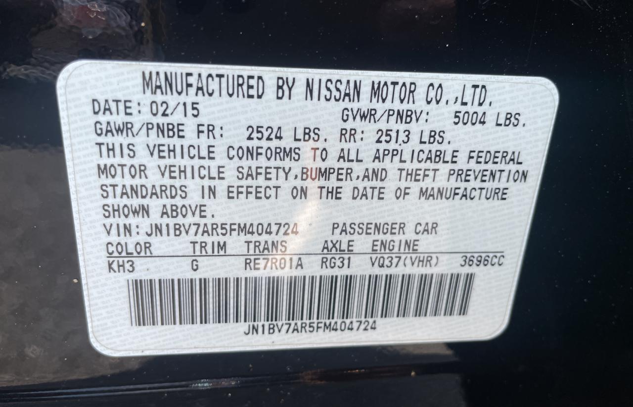 JN1BV7AR5FM404724 2015 Infiniti Q50 Base