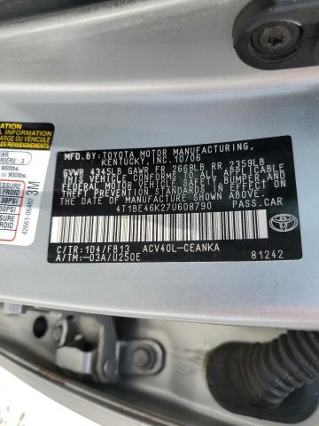 2007 Toyota Camry Ce VIN: 4T1BE46K27U608790 Lot: 59874624