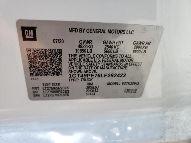 2020 GMC Sierra K2500 At4 VIN: 1GT49PE76LF292423 Lot: 59026094
