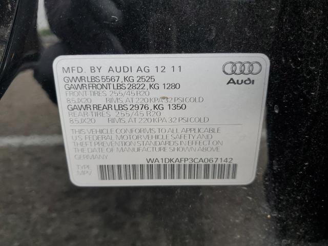 2012 Audi Q5 Premium Plus VIN: WA1DKAFP3CA067142 Lot: 57335204