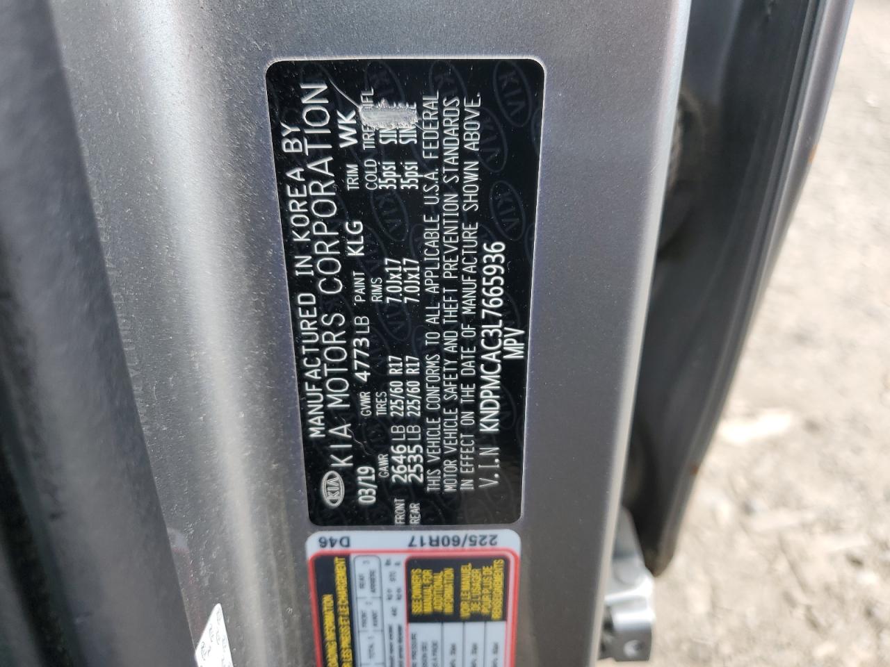 KNDPMCAC3L7665936 2020 Kia Sportage Lx