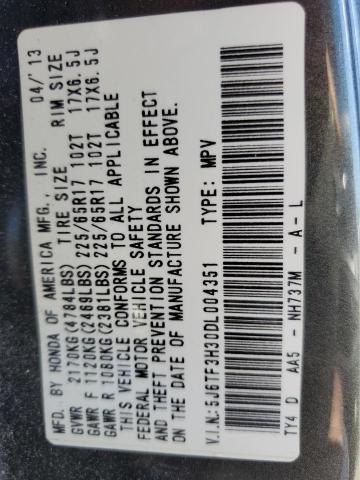 2013 Honda Crosstour Ex VIN: 5J6TF3H30DL004351 Lot: 57625784