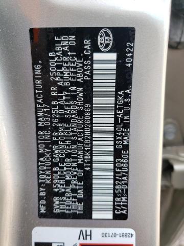 2017 Toyota Avalon Xle VIN: 4T1BK1EB2HU260869 Lot: 60692204