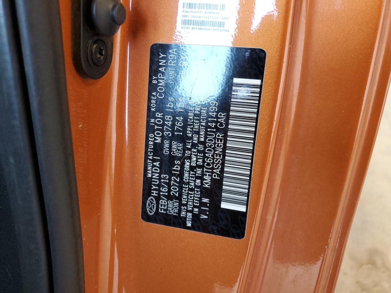 KMHTC6AD3DU141499 2013 Hyundai Veloster