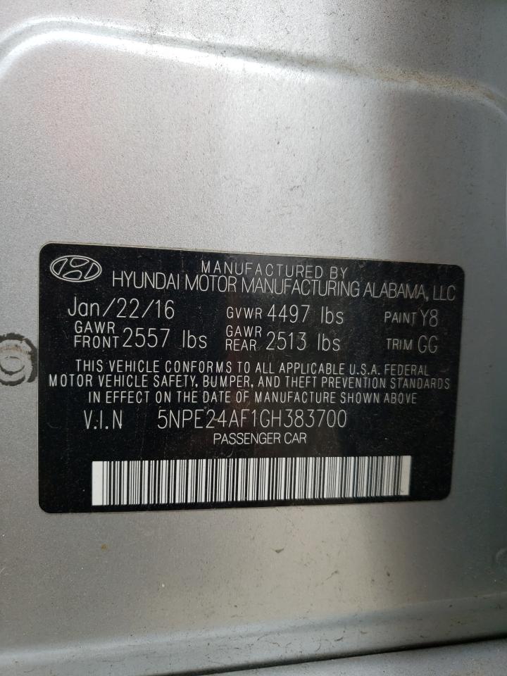 5NPE24AF1GH383700 2016 Hyundai Sonata Se