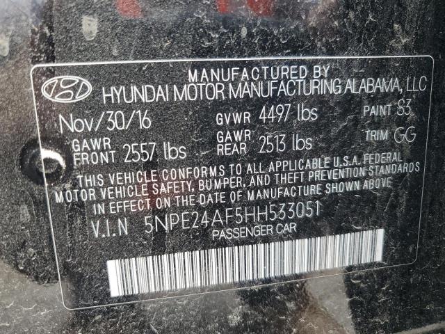 2017 Hyundai Sonata Se VIN: 5NPE24AF5HH533051 Lot: 60613954